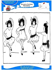 Çocuklar İçin Dansçı Boyama Sayfaları 